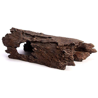 Reptile Hide, Fish Tank Accessories. Medium 10" Hollow Log for Aquarium, Lizard Hide Tank Decoration, Natural Looking Habitat or Betta Fish Tank Decoration for Hiding