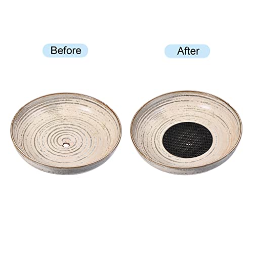 MECCANIXITY Flower Pot Hole Mesh Pad 4 Inch Bonsai Plant Bottom Round Plastic Soil Grid Screen Mat, Black Pack of 20 - size: 4"