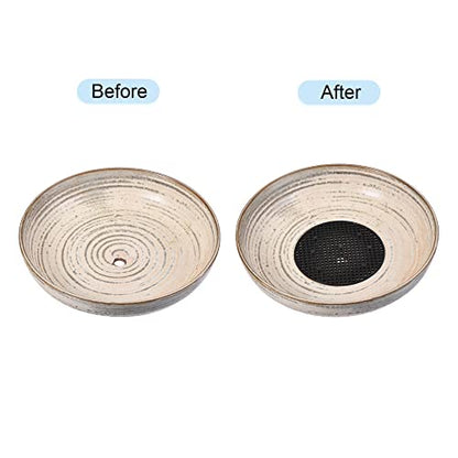 MECCANIXITY Flower Pot Hole Mesh Pad 4 Inch Bonsai Plant Bottom Round Plastic Soil Grid Screen Mat, Black Pack of 20 - size: 4"