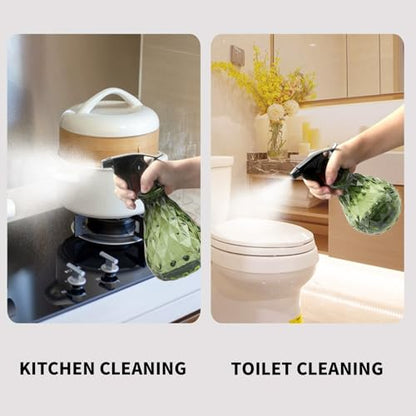 wugongshan 2 Pcs Spray Bottles, 500 ml/17 oz Empty Water Spray Bottles, Plastic Reusable Adjustable Mist Sprayer Squirt Bottles Containers Refillable for Cleaning Solutions, Gardening, Plants (Green) - color: Green
