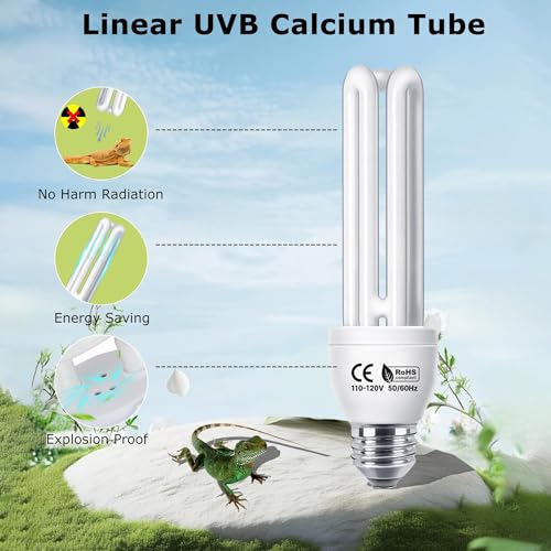 HARTOMPET 5.0 UVB Linear Reptile Lamp 13W, Compact Fluorescent Light for Tropical & Sub-Tropical Habitats, Ideal for Chameleons, Iguanas & Turtles