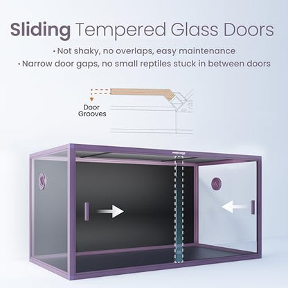 120 Gallon Reptile Tank for Bearded Dragon, Snake, Adult Reptile | Optimal Ventilation & Light Penetration by Rust Proof Mesh Top, Easy Assembly within 6 Steps with Clear Instruction - color: Royal Purple, size: 120 Gallon