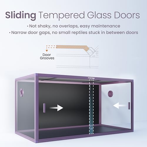120 Gallon Reptile Tank for Bearded Dragon, Snake, Adult Reptile | Optimal Ventilation & Light Penetration by Rust Proof Mesh Top, Easy Assembly within 6 Steps with Clear Instruction - color: Royal Purple, size: 120 Gallon