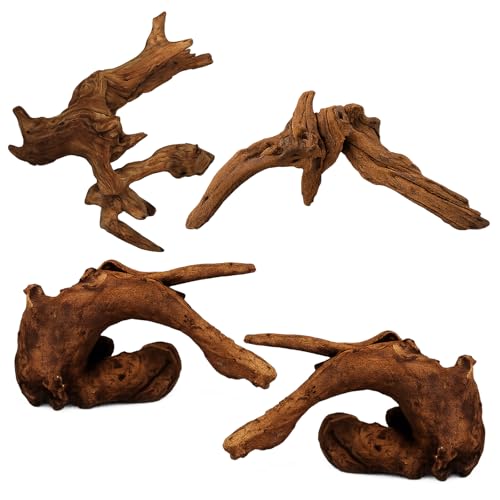 4PCS Driftwood for Aquarium, 1.96''-5.91'' Aquarium Driftwood, Fish Tank Driftwood, Ideal for Fish Tanks, Freshwater Aquariums, Terrariums（Random Style）