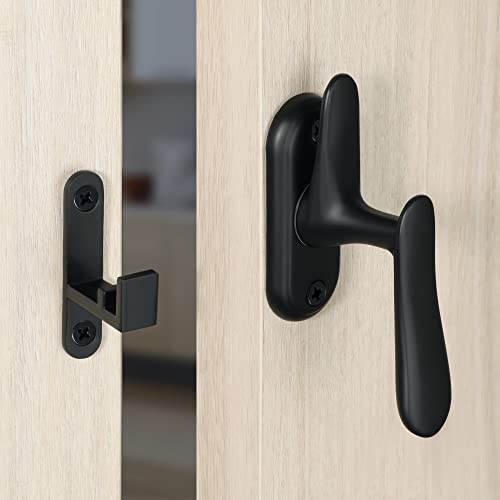 Alise Flip Latch Lock 360 Degree Swinging Gate Latches Door Lock,Black | SUS304 Stainless Steel Door Latch for Wooden Fence, Sliding Door, Barn Door, Shed, Door,Cabinet,Window,Screen - color: Black, size: Large Size