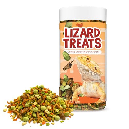 JOR Bearded Dragon Fruit & Insect Mix, Sun-Dried Vegetables, Freeze-Dried Bananas, Crickets, Mealworms & Calcium-Enriched Silkworms, Tasty Balanced Meal for Turtles, 3.5 oz
