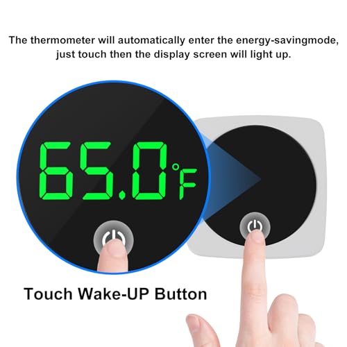 3Pcs Digital Aquarium Thermometer Fish Tank Digital LED Display Temperature ℉ Aquarium Temperature Sensor with LED Touch Screen for Aquarium Glass Containers Plant Reptile Turtle Tank - color: 3pcs square-white