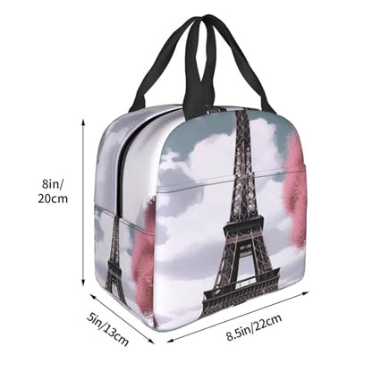 Insulated Lunch Bag Eiffel Tower Lunch Box for Women Men Reusable Leakproof Lunch Cooler Bag for Office Picnic - color: Eiffel Tower