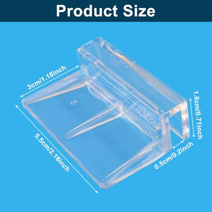 Hordion 20pcs Aquarium Lid Clip, 5mm Clear Acrylic Fish Tank Lid Holder | Aquarium Glass Cover Clips for Rimless Aquarium Fish Tank - size: 5mm