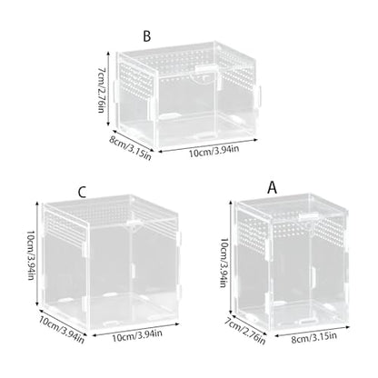 Pet Terrarium Acrylic Reptiles Cage House with Airflows Holes Front Opening Enclosure for Watching Simple Pet Observation Habitat Box - size: 10X10X10 vertical