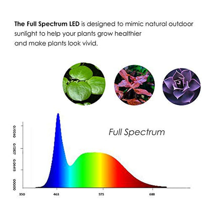 Full Spectrum LED Light with Bamboo Board, Fits Aquarium Nano Tank, Betta Fish Tank, Potted Plants, Succulents, Miniature Landscape – 5W - size: 5W
