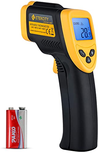 Etekcity Infrared Thermometer 1080, Yellow & Infrared Thermometer 1080, Digital Temperature Gun for Cooking, Non Contact Electric Laser IR Temp Gauge, Yellow