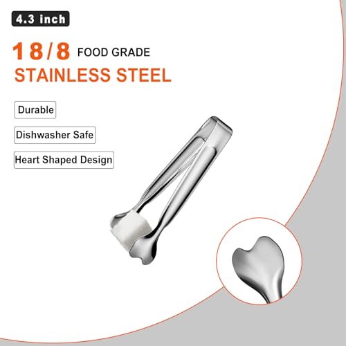 Mini Serving Tongs, Anytrp 18-Packs Stainless Steel Sugar Tongs, 4.3inch Ice Tongs Kitchen Appetizers Tongs for Coffee Bar, Tea Party, Desserts Party, Sugar and Ice Bucket - color: Silver, size: 4.3inch