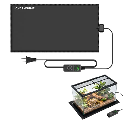 8 by 12-inch 16W Reptile Heating Pad Graphene with Temperature Control Reptile Tank Heat Pad Terrarium Under Tank Heater Mat for Snake Lizard Hermit Crab Reptiles Turtle Thermostat - size: 8"x12" 16W