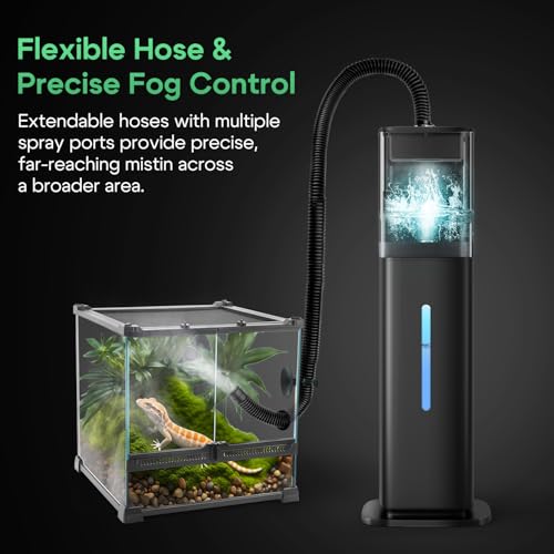 Reptile Fogger Humidifier 8L/2.1Gal, Humidifiers for Reptiles Tank | Humidifier for Plants Indoor, Reptile Fogger with Humidity Control, Humidity Probe, Expandable Hose, Terrarium, Grow Tent