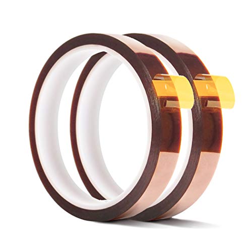 EQUTY BAYMERS 2 Rolls 13mm X 33m 108ft Heat Tape,Adhesive Heat Resistant/Transfer Tape, Heat Vinyl Thermal Sublimation Press Tape,No Residue,Electronics,Soldering,Protecting Circuit Board - size: 13MM 2ROLLS