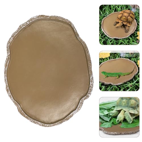 2Pcs Reptiles Water Dish Resin Pet Food Feeding Bowls Lizard Tortoise Turtle Food and Water Bowls Reptile Supplies Resin Brown Compact and Light Material Design Easy to Use, 2 PCS