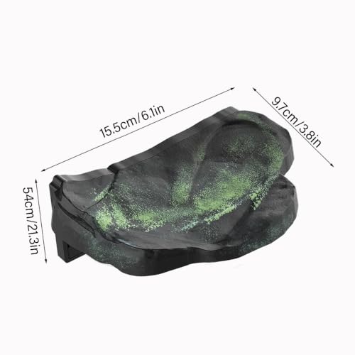 Magnetic Reptile Ledge, Reptile Climbing Decor with Strong Magnet, Large Rock Rest for Geckos, Tree Frogs, Green.