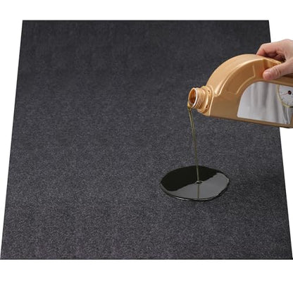 Oil Spill Mat 29" x 36" - Premium Felt + Waterproof Backing Contains Liquids Oil Absorbent Pads Washable Reusable Non-Slip for Motorcycle Trash Cans Gardening Tools Spot Maintenance Protection - size: 2'5" x 3'