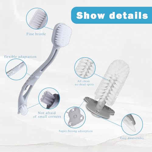 2 Pcs Turtle Brush, Turtle Shell Cleaning Brush with Suction Cup for Tank Remove Aquatic Mud Dirt Tortoises Back Scratches Brush Tortoise Supplies Promoting Shell Health for Red Eared Slider Turtle