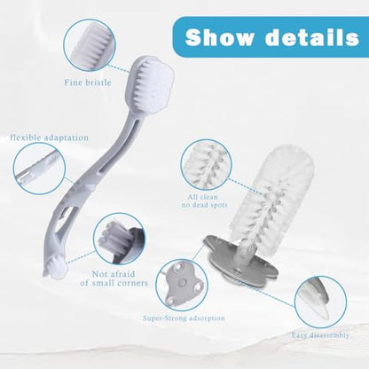 2 Pcs Turtle Brush, Turtle Shell Cleaning Brush with Suction Cup for Tank Remove Aquatic Mud Dirt Tortoises Back Scratches Brush Tortoise Supplies Promoting Shell Health for Red Eared Slider Turtle