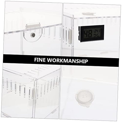 Transparent Reptile Breeding Box with Ventilation for Geckos Snakes Spiders Portable Lightweight Feeding Cage Suitable for Outdoor Pet Transport and Habitat Maintenance