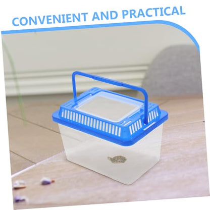 Portable Fish Tank with Lid Clear Durable Plastic Aquarium for Goldfish Turtles Reptiles Pet Habitat with Handle Versatile Transport Box for Pets