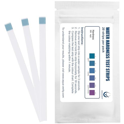 Water Hardness Test Strips – Pack of 20 – Fast & Accurate Results in 30 Seconds – Water Hardness Test Kit for Calcium & Magnesium Levels – Tap, Aquariums, Pools, Hot Tubs, and Appliances | Get Reliable and Fast Results in 30 Seconds – Hard Water Testing K