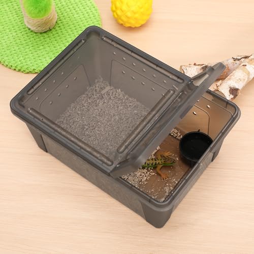 Plastic Reptile Terrarium Container with Efficient Ventilation System and Adjustable Environment Settings for Lizards, Snake Cage for Breeding and Feeding
