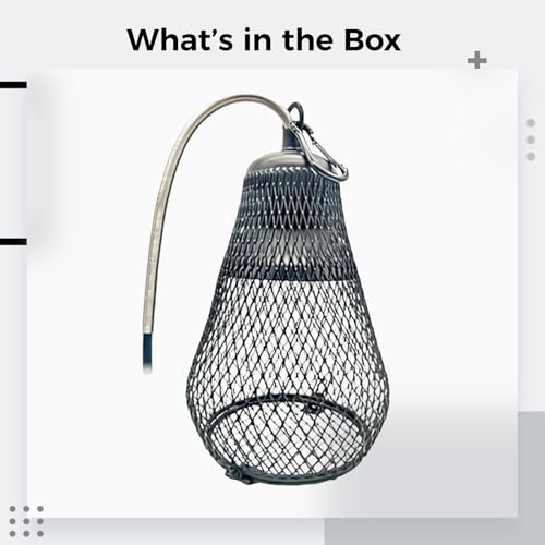 Reptile Heat Lampshade, 7.7 in Ceramic Cover with Dimmer Switch, Anti-Scald Metal Mesh Cage, Anti-Bite Cable Protection for Lizard, Turtle, Parrot, Bulb Not Included