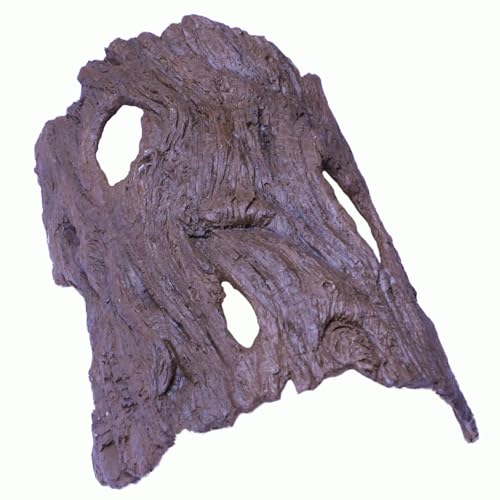 Driftwood Koi Sanctuary, Outdoor Pond Fish Refuge with Weighted Base, Natural Looking Hiding Shelter to Protect Goldfish and Koi from Herons - color: Imitation Wood, size: Large