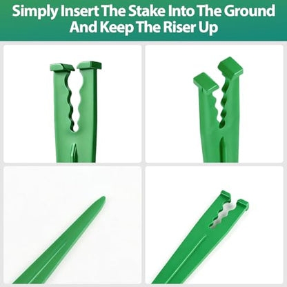 RedChili 100 Pack Irrigation Support Stakes for 1/4 Inch Drip Tubing, Heavy Duty Drip Tubing Hold Down Stakes 1/4" Drip Irrigation Tubing Fittings for Lawn Raised Bed Greenhouse Plant Watering System - size: 1/4" Stake-100P