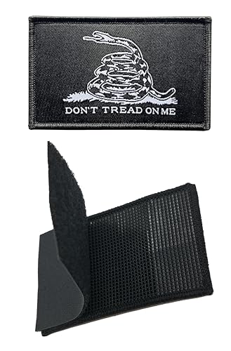 3Pcs Dont Tread On Me Flag Patch 2x3 Inch, Hook Loop Tactical Embroidered Armband Gadsden Snake Flag Patches for Backpack Hat Vest Jacket.