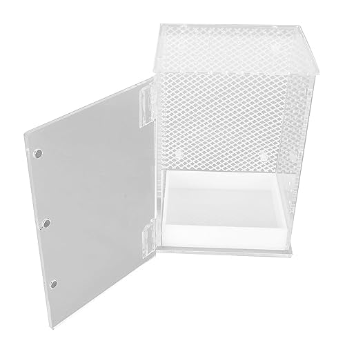 Acrylic Reptile Terrarium Tank Paludarium Habitat Tank with Magnetic Door Ventilation Holes for Tarantula Frog Leopard Gecko (S) - size: S