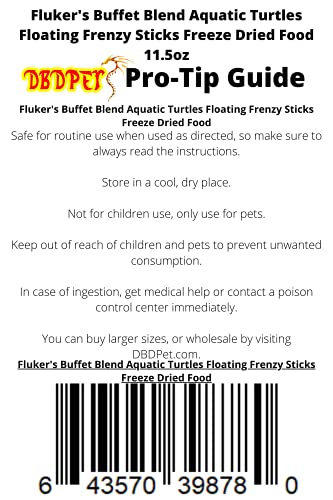DBDPet Fluker's Buffet Blend Aquatic Turtles Floating Frenzy Sticks Freeze Dried Food 11.5oz - Includes Attached Pro-Tip Guide