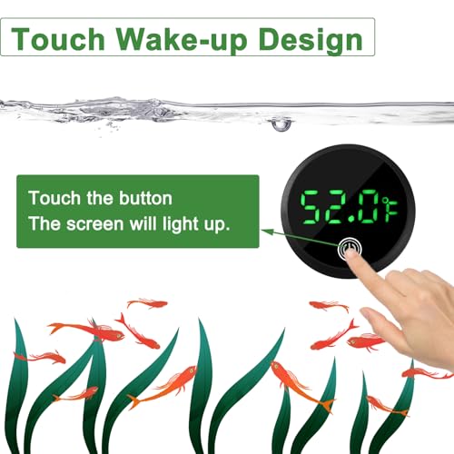 Aquarium Thermometer Digital Fish Tank Thermometer with Spare Battery | Highly Accurate,Led Display,Stickable Fish Tank Temperature Gauge for Betta Axolotl Turtle Tank