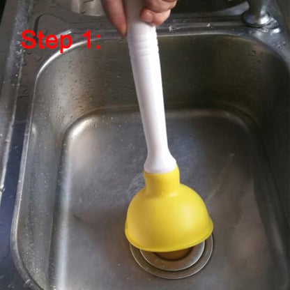 Drain Plunger, Mini Sink Unclogger, Small 4-Inch Clog Remover | Rubber Cup Hand Plumber Helper, Force Tiny Compact Tool with 9" Short Handle for Kitchen Bathroom, Toilet, Shower, Bath Tub - color: Green + Yellow