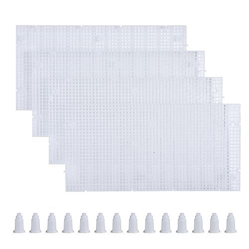 Plastic Grid Divider Tray Egg Crate Louvre Aquarium Fish Tank | 4pcs, Bottom Isolation with Bracket - size: 4pcs