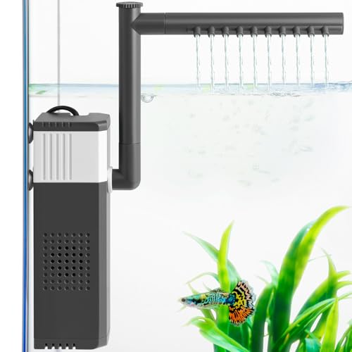 10W 130GPH Powerful Aquarium Filter for 10-35Gal Fish Tank, Adjustable Filter with Biochemical Sponge, Submersible Fish/Turtle Water Filters, Filtration/Oxygenation/Water Cycle 3in1 Filter - style: 10W(10-35Gal）