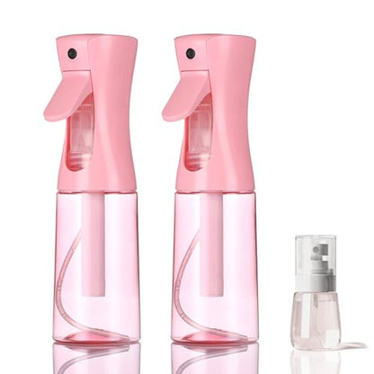 3 Pack Spray Bottles, 2-Pack Continuous Spray Bottles,Fine Water Mist Spray Bottles for Hair 6.8 OZ (200 ML) and 1oz 30ml Travel Spray Bottle Mister for Cleaning,Hairstyling,Plants,Barbers,Pink - color: Pink