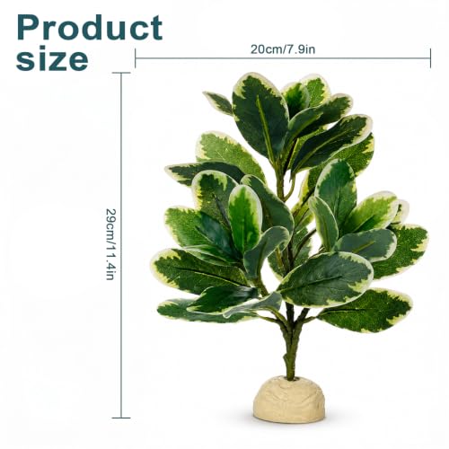 EupHHonycs Reptile Plants Artificial Leaves Reptile Tank Decorations | Fake Plants for Reptiles Terrarium for Bearded Dragon Lizard Snake Chameleon Geckos Amphibian Habitat Terrariums Decor