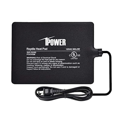 iPower Reptile Heat Pad Under Tank Terrarium Warmer Heating Mat for Turtle, Lizard, Frog, Snake, Reptile, and Other Small Animals, 6X8 Inch, 8W Black - size: 6 X 8 Inch, style: 1 Pack