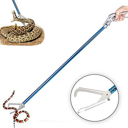 47'' Snake Tong Reptile Grabber Rattle Snake Catcher Wide Jaw Handling Tool with Lock and Comfortable Grip Handle All-Aluminum Alloy Professional - style: 47inch Snake Tong