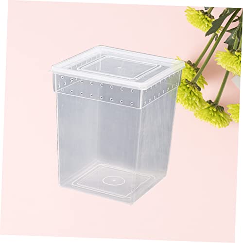 Sosoport Reptile Feeding Container Breeding Box for Spider Lizard Lightweight Ventilated Design for Transport Breeding and Quarantine