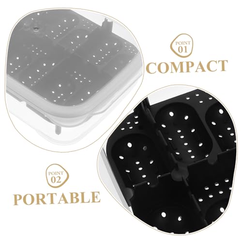 Compartment Reptile Breeding Box for Gecko Incubation Lightweight and Easy to Clean for Turtles Lizards and Snakes Design for Repeated Use - color: Black
