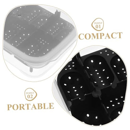 Compartment Reptile Breeding Box for Gecko Incubation Lightweight and Easy to Clean for Turtles Lizards and Snakes Design for Repeated Use - color: Black