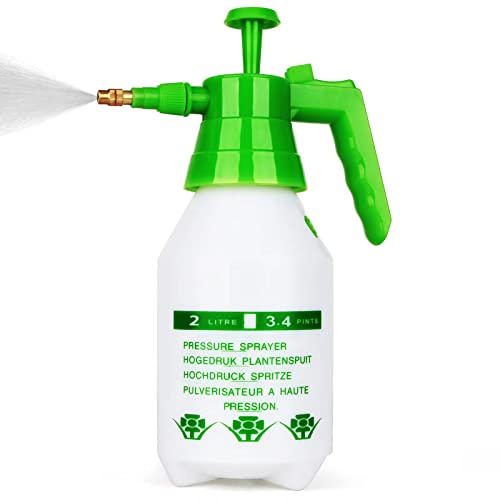 Garden Pump Sprayer,68oz/34oz Hand-held Pressure Sprayer Bottle for Lawn with Safety Value&Adjustable Nozzle, for Watering,Spraying Weeds,Home Cleaning and Car Washing,0.5 Gallon - size: 68oz