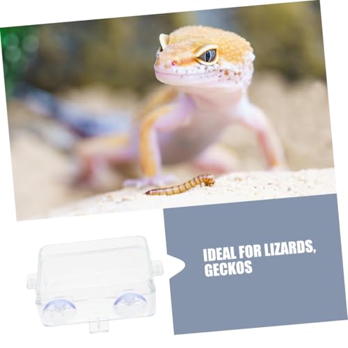 Hemobllo Reptile Feeding Trough and Water Dish Large Escape-Proof Food Bowl for Bearded Dragon Gecko Chameleon Terrarium Accessory