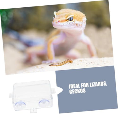 Hemobllo Reptile Feeding Trough and Water Dish Large Escape-Proof Food Bowl for Bearded Dragon Gecko Chameleon Terrarium Accessory