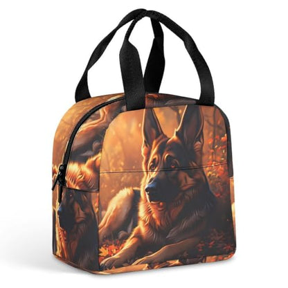 German Shepherd Dog Lunch Bag for Women Men | Insulated Lunch Box Leakproof Food Meal Containers Reusable Foldable 6L Capacity Lunch Tote Bags for Work Picnic Travel - color: style-11